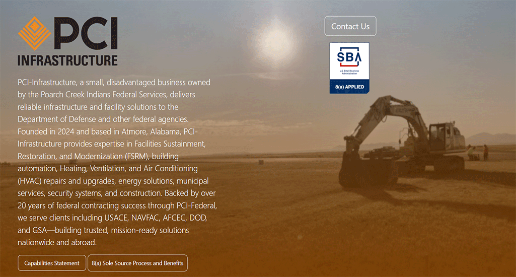 PCI Infrastructure Website Example pic